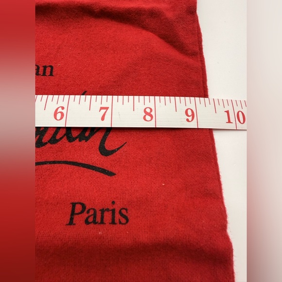 Christian Louboutin Red Fabric with Black Logo - Picture 4 of 4